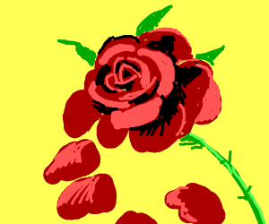 300x250 painting of falling rose petals drawing - Falling Rose Petals Drawing