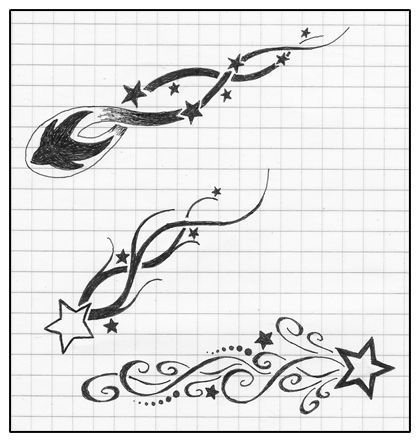 420x442 Huge Collection Of 'shooting Star Tattoo Drawing' Download More - Falling Star Drawing