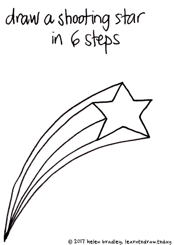 600x846 Learn To Draw A Shooting Star In Steps Learn To Draw - Falling Star Drawing