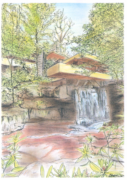 Falling Water Drawing At Explore Collection Of