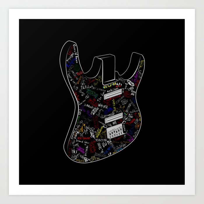 700x700 Guitar Of Fame Drawing Version Art Print - Fame Drawing