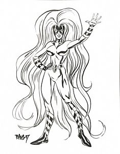 235x300 Original Inhuman's Medusa Hand Drawn Sketch Drawing - Fame Drawing