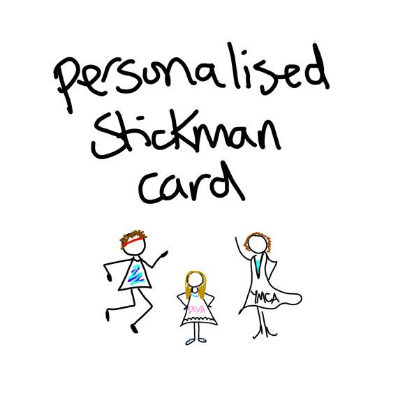 570x570 Personalised Stickman Card - Family And Friends Drawing