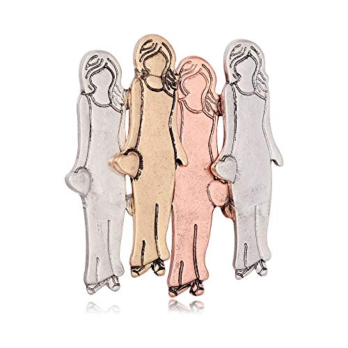 500x500 Manzhen Antique Four Sisters Best Friends Brooch - Family And Friends Drawing