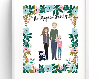 340x270 Family Drawing Etsy - Family Cartoon Drawing