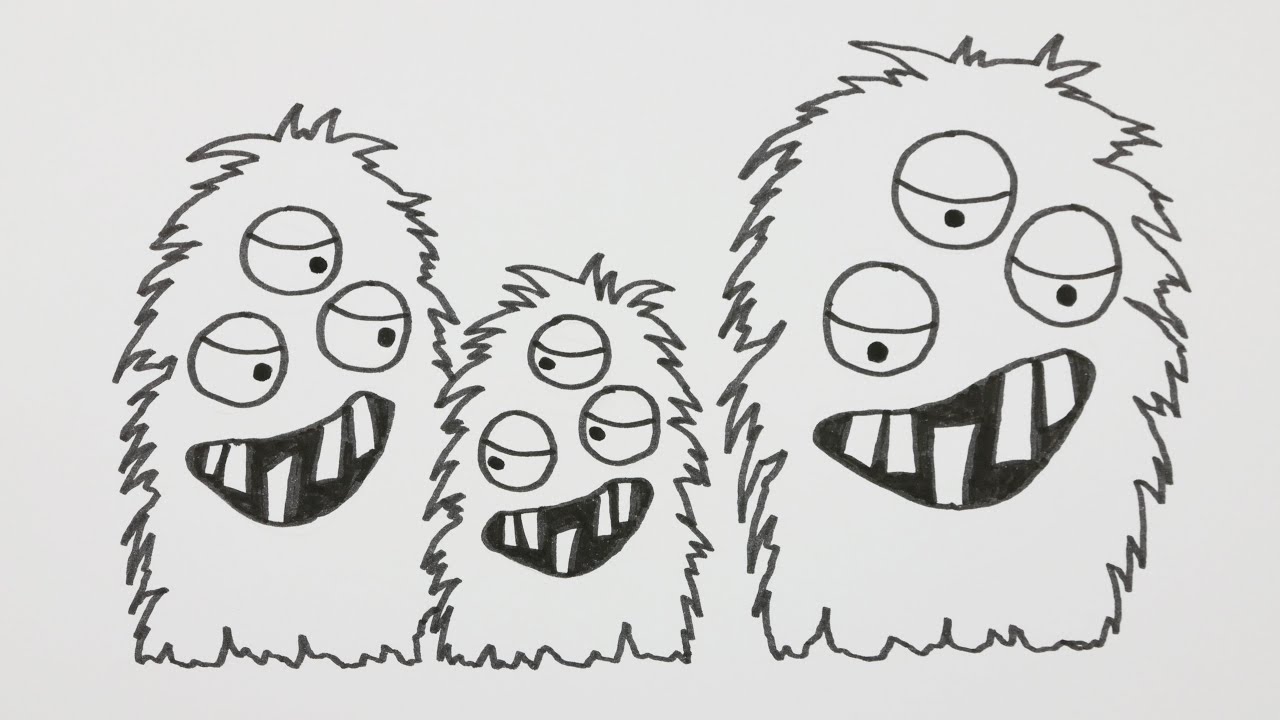 1280x720 How To Draw A Monster Family - Family Cartoon Drawing