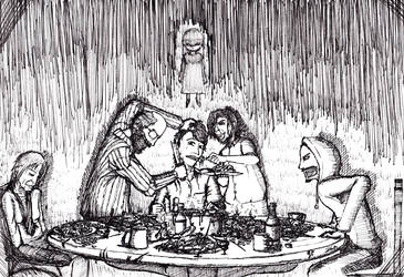 365x250 Family Dinner - Family Dinner Drawing