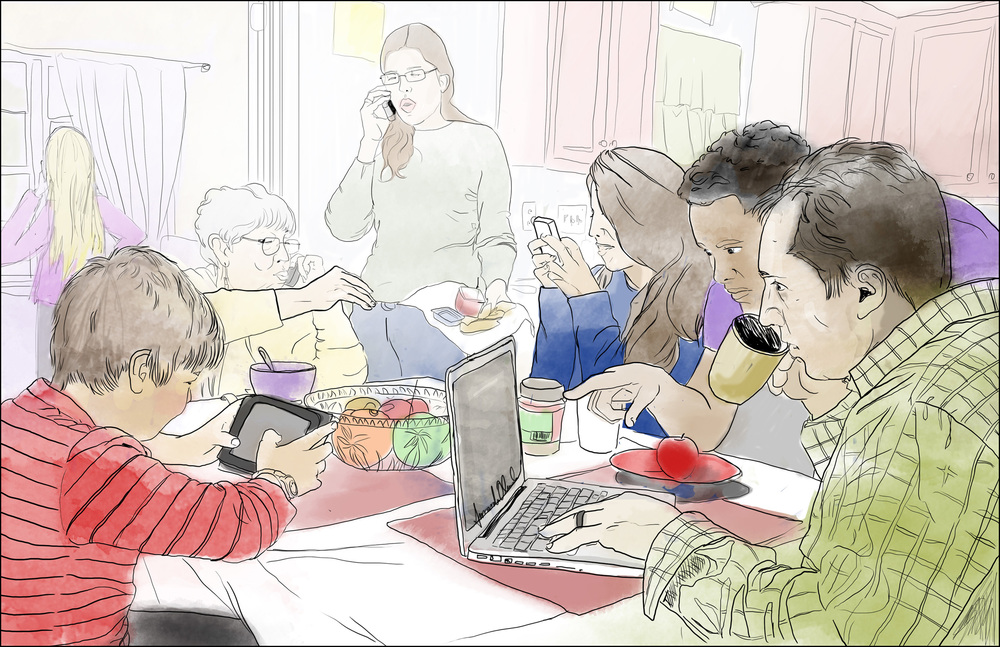 1000x647 Contemporary Family Dinner Amanda Oleander - Family Dinner Drawing