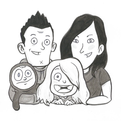 500x500 Family Drawing Around The Hill - Family Drawing