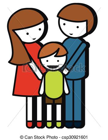 361x470 Simple Family Drawing With Parents And Kid Illustration - Family Drawing