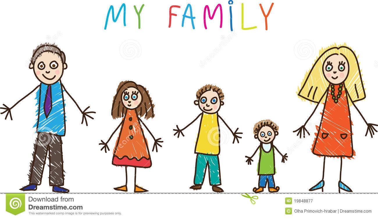 1300x755 Kid Family Drawing - Family Drawing