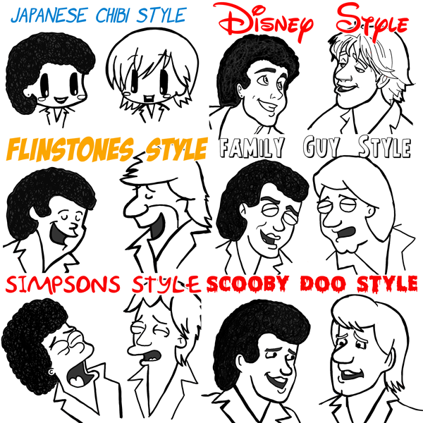 600x600 How To Draw Men And Males In Many Different Cartoon Styles - Family Drawing Cartoon
