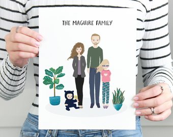 340x270 Family Drawing Etsy - Family Drawing Images