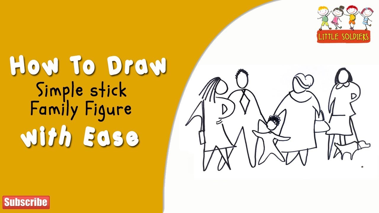 1280x720 how to draw a family figure with ease family drawing little - Family Drawing Stick Figures