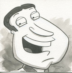 299x300 family guy quagmire ooak original hand inked illustration drawing - Family Guy Drawings