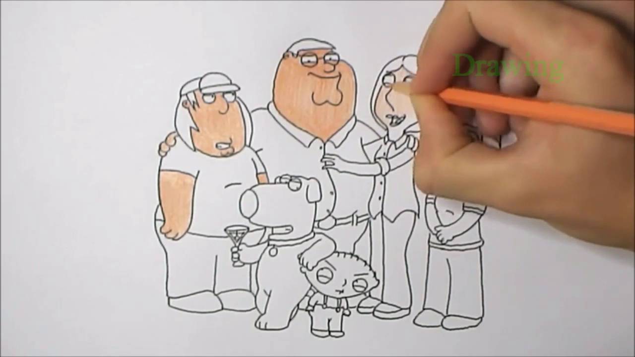1280x720 how to draw family guy characters step - Family Guy Drawings