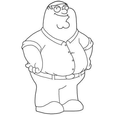 400x400 how to draw peter griffin from family guy step - Family Guy Drawings