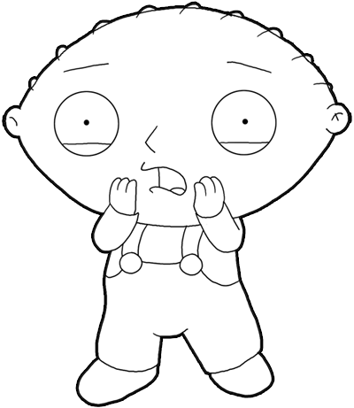 400x461 how to draw stewie from family guy step - Family Guy Drawings