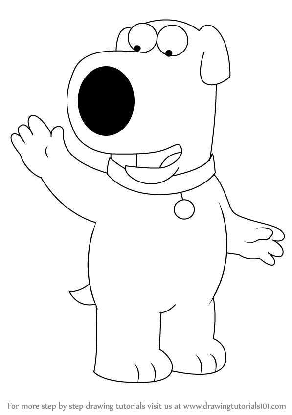 597x846 learn how to draw brian griffin from family guy - Family Guy Drawings