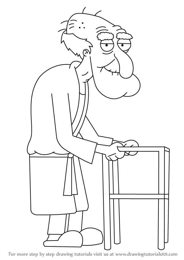 598x844 learn how to draw herbert from family guy - Family Guy Drawings