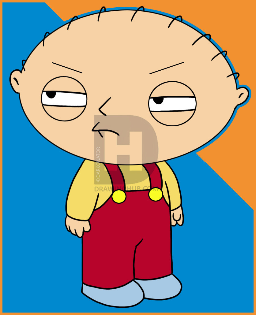 836x1030 how to draw stewie griffin from the family guy, step - Family Guy Stewie Drawing