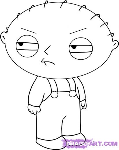 412x520 learn how to draw stewie griffin from the family guy, cartoons - Family Guy Stewie Drawing