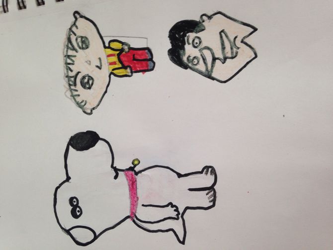 670x503 how to draw glenn from family guy steps - Family Of 4 Drawing