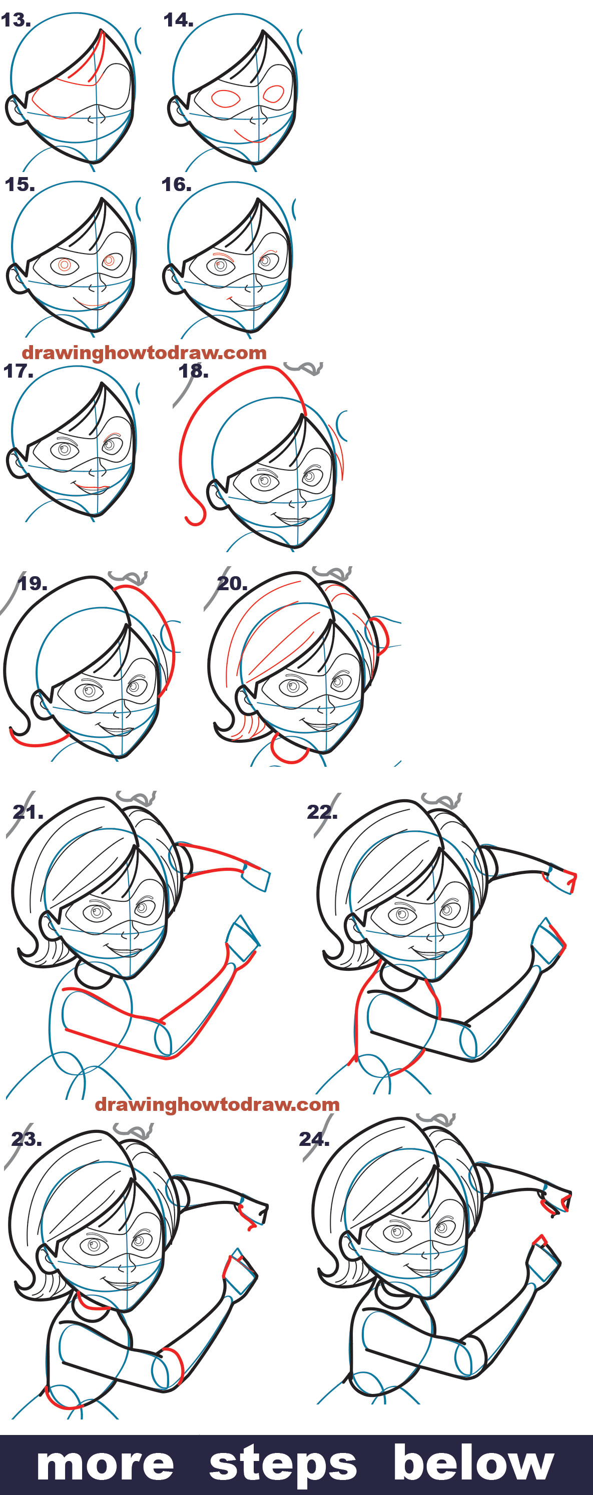 1185x2989 how to elastigirl from the incredibles - Family Of 4 Drawing