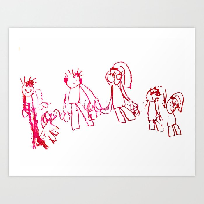 700x700 Family Drawing - Family Of 4 Drawing
