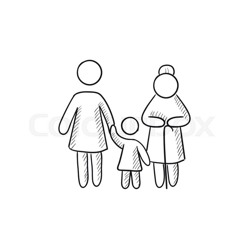 800x800 Family Vector Sketch Icon Isolated On Stock Vector Colourbox - Family Photo Drawing