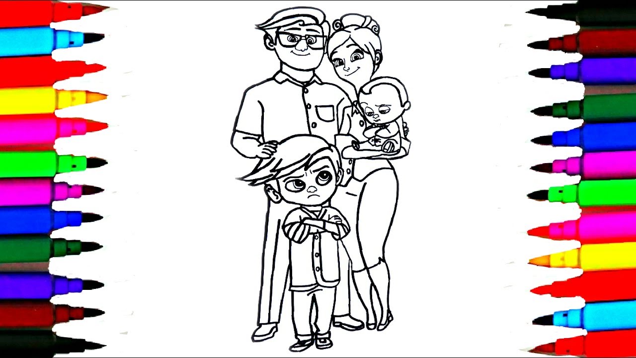 1280x720 how to draw the boss baby and family coloring drawing pages videos - Family Photo Drawing