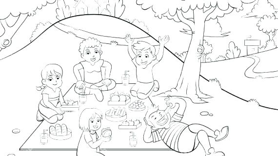 Family Picnic Drawing at PaintingValley.com | Explore collection of ...