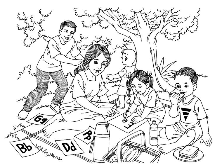 736x573 Picnic Drag Memory For Free Download - Family Picnic Drawing