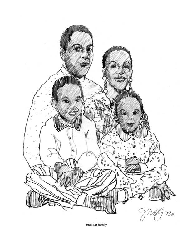 612x792 Nuclear Family - Family Picture Drawing