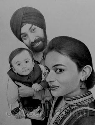 305x400 Family Portrait Drawing - Family Portrait Drawing