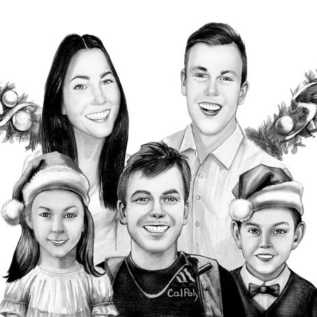 463x463 Family Portrait Drawing With Pencil Customized Portraits From Photo - Family Portrait Drawing