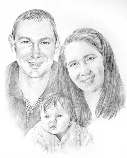 409x510 Family Pencil Portrait Drawing - Family Portrait Drawing
