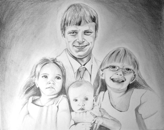 570x453 Items Similar To Family Portrait Drawing - Family Portrait Drawing