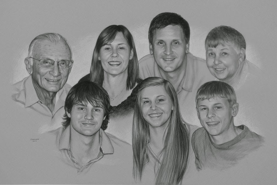 900x603 rita kirkman's daily paintings a family portrait commission - Family Portrait Drawing