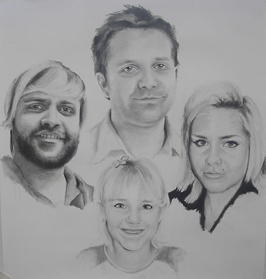 525x550 Children - Family Portrait Drawing