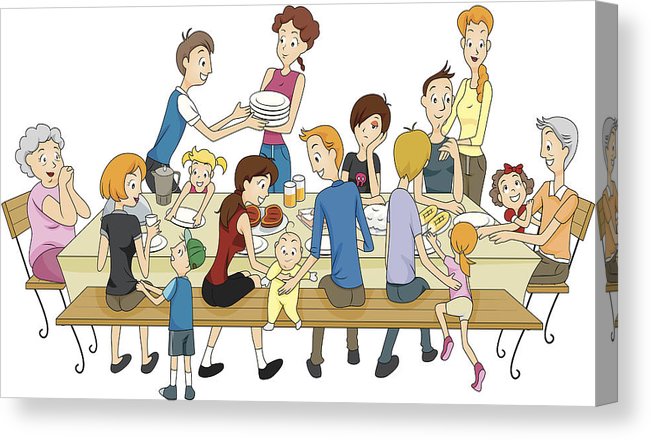651x440 Family Reunion Canvas Print Canvas Art - Family Reunion Drawing