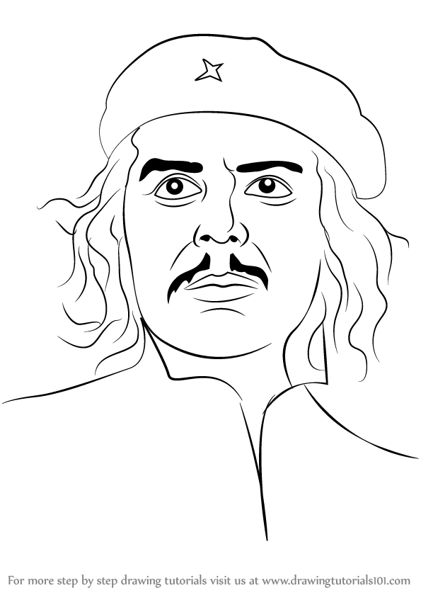 595x840 Learn How To Draw Che Guevara - Famous People Drawing