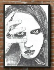 230x300 marilyn manson drawing,musician,celebrity art,famous people,singer - Famous People Drawing