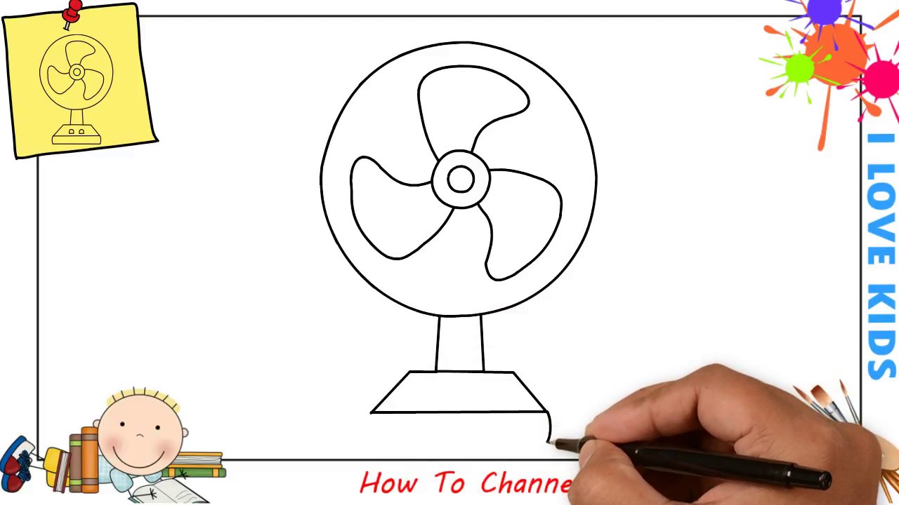 1280x720 How To Draw A Fan Easy Step - Fan Drawing