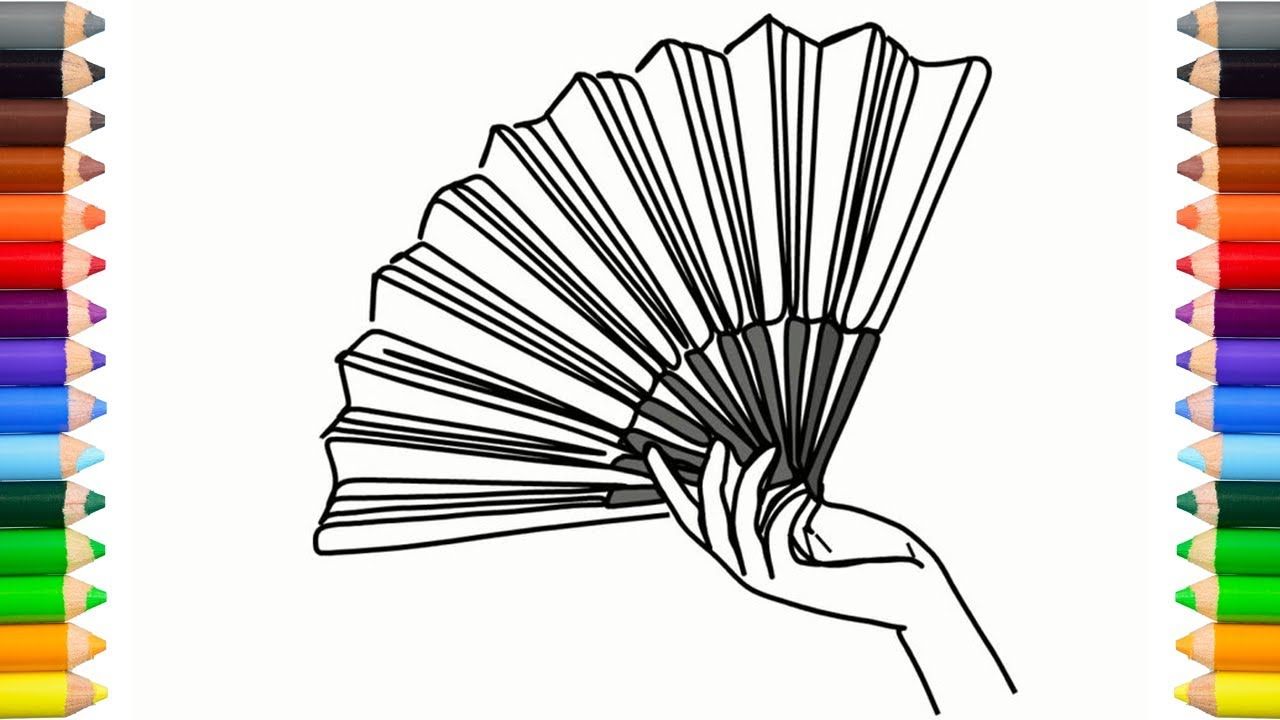 1280x720 how to draw hands fan hand fan, drawing very easy japanese - Fan Drawing