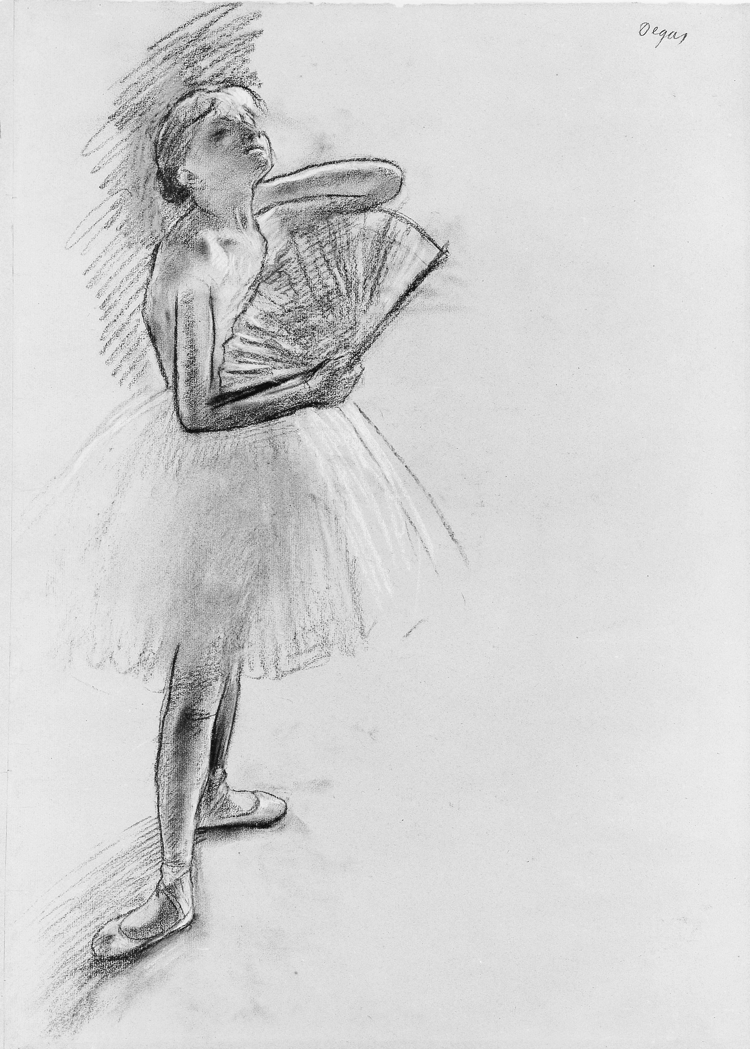 2495x3489 edgar degas dancer with a fan the met - Fan Drawing