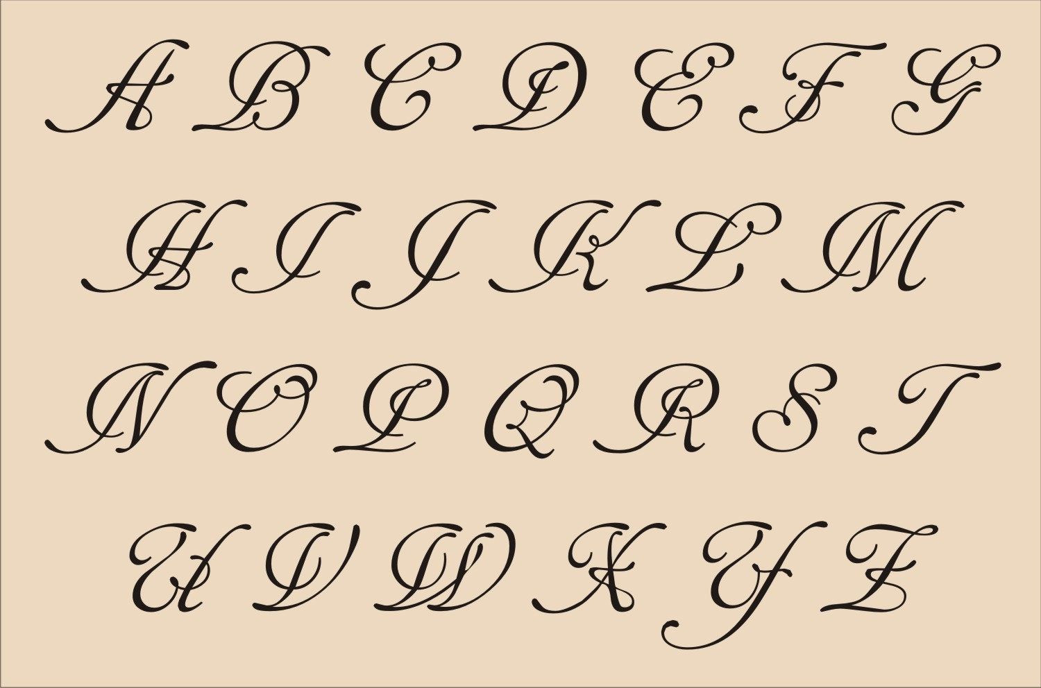 Fancy Cursive Alphabet Chart