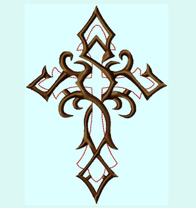 658x696 Fancy Cross Embroidery Designs Instant - Fancy Cross Drawing