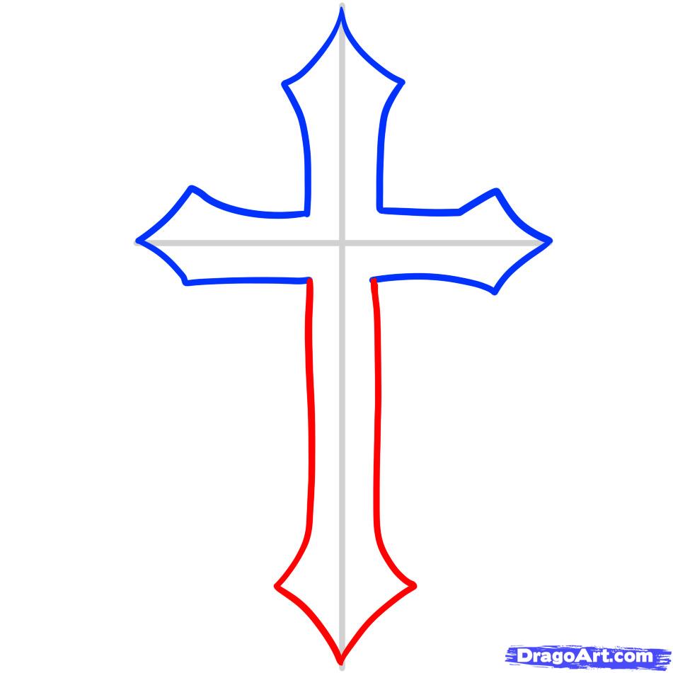951x951 How To Draw A Cross, Cross, Step - Fancy Cross Drawing