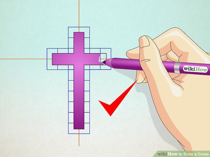 728x546 How To Draw A Cross Steps - Fancy Cross Drawing